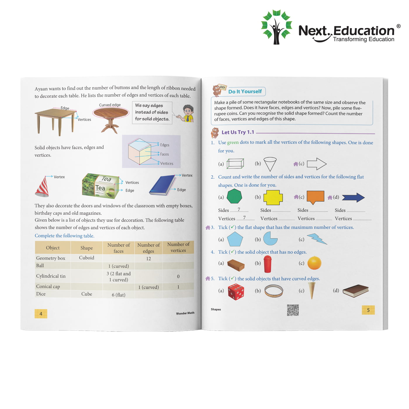 Wonder Math TextBook for - Secondary School CBSE 3rd class / Level 3 Book A New Education Policy (NEP) Edition Wonder Math TextBook for - Secondary School CBSE 3rd class / Level 3 Book A New Education Policy (NEP) Edition