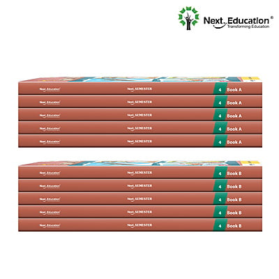 Next Semester class 4 /level 4 books combo of Maths + English + EVS Text book along with Workbook New Education Policy (NEP) Edition